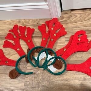 Festive Red Antler Headbands